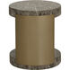 Cavette 21 X 19 inch Marble Look / Dark Emperador Outdoor End Table